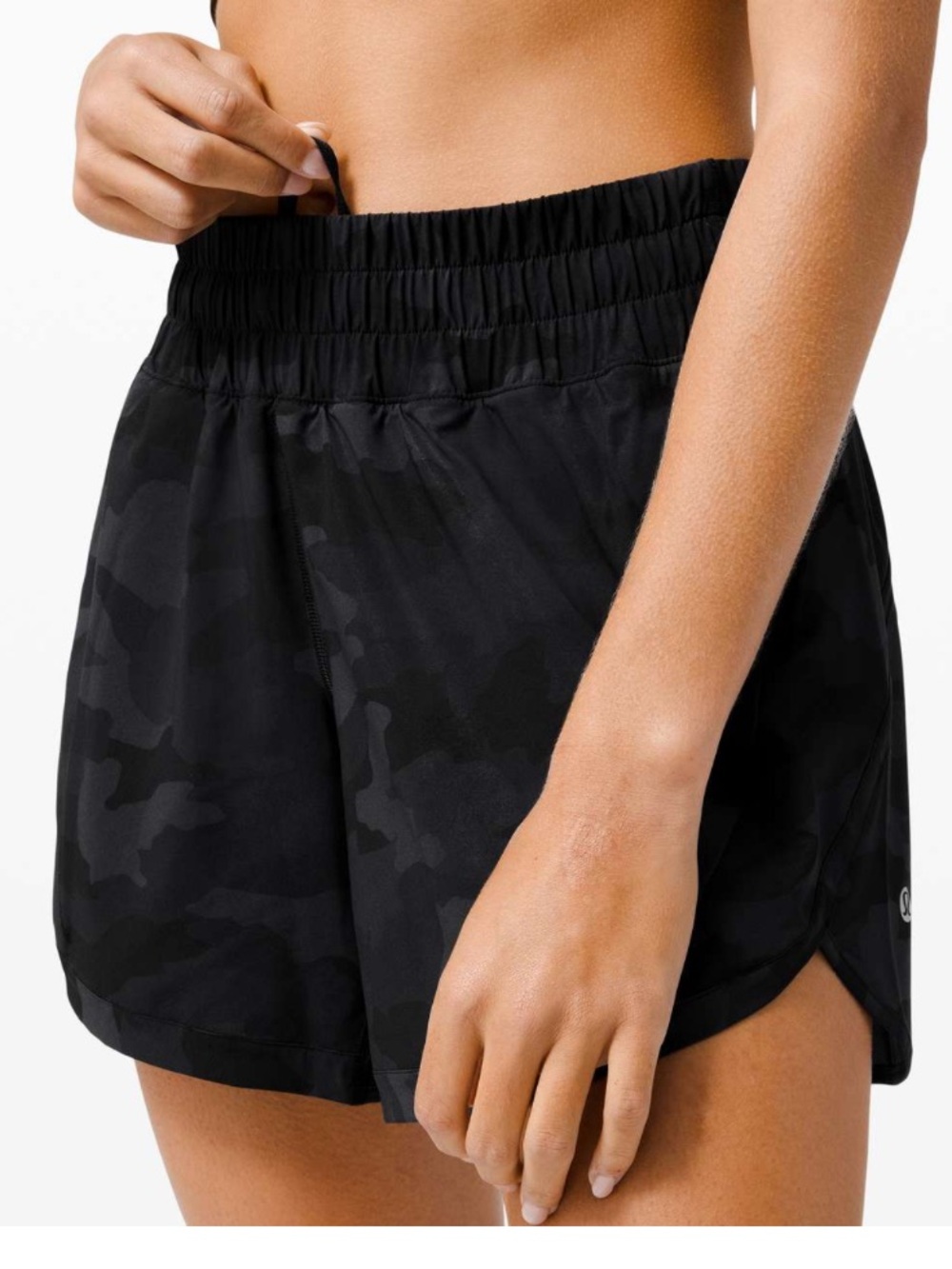 Lululemon Track That Short 5” inseam in
Heritage 365 Camo Deep Coal Multi
